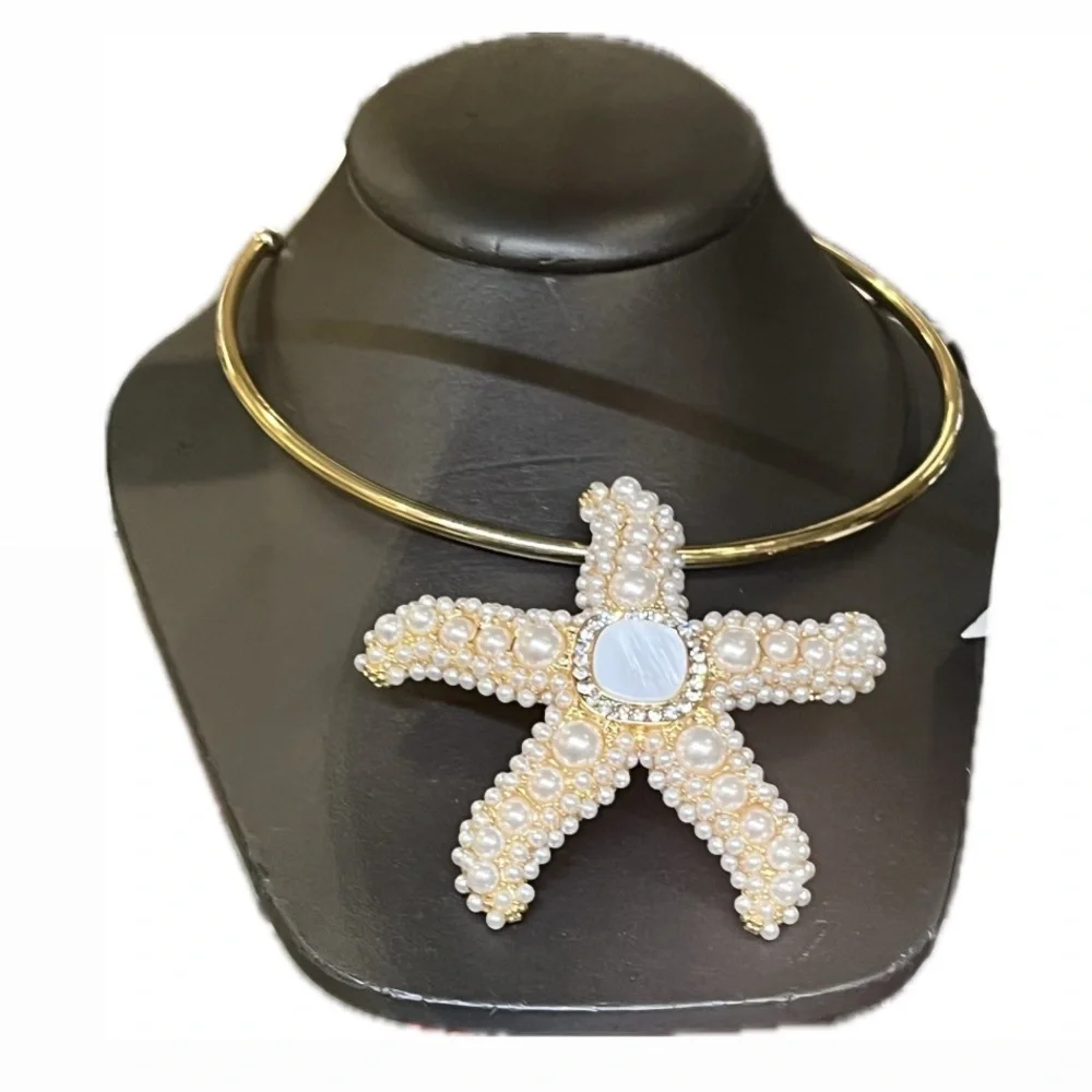 NWT ⚜️🌟⚜️ Piper K Gorgeous glass pearl Starfish Pendant Necklace - Picture 13 of 14